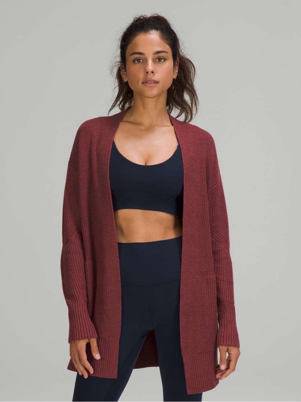 Lululemon Cashlu™ Sweater Wrap in Heathered Mulled Wine Size XS/S Combo